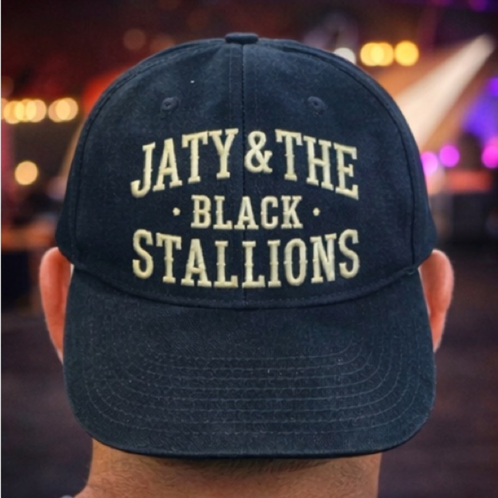 Jaty & The Black Stallions Hat Unisex Snapback Mesh‎ Back Music OSFA Black Cap